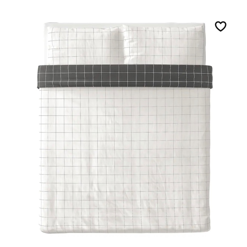 IKEA VITKLÖVER Duvet cover and pillowcases